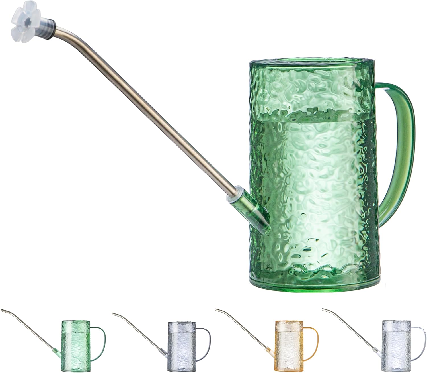 Watering Can - 屋内植物用小型じょうろ - 34オンスの漏れ防止軽量ポット、長い注ぎ口とシャワーヘッド付き