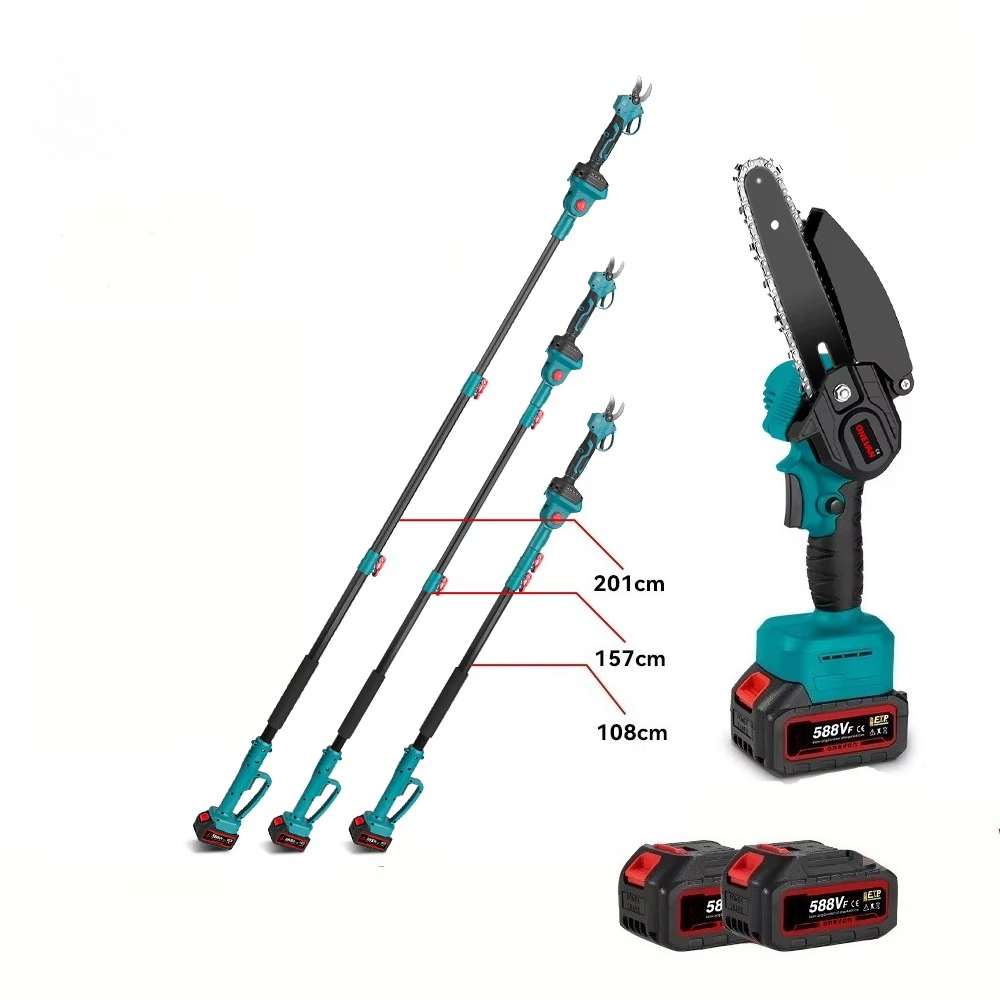 ブラシレス電動ロングリーチポールコードレス剪定ばさみリチウム - Pruning Shears のレビューと価格