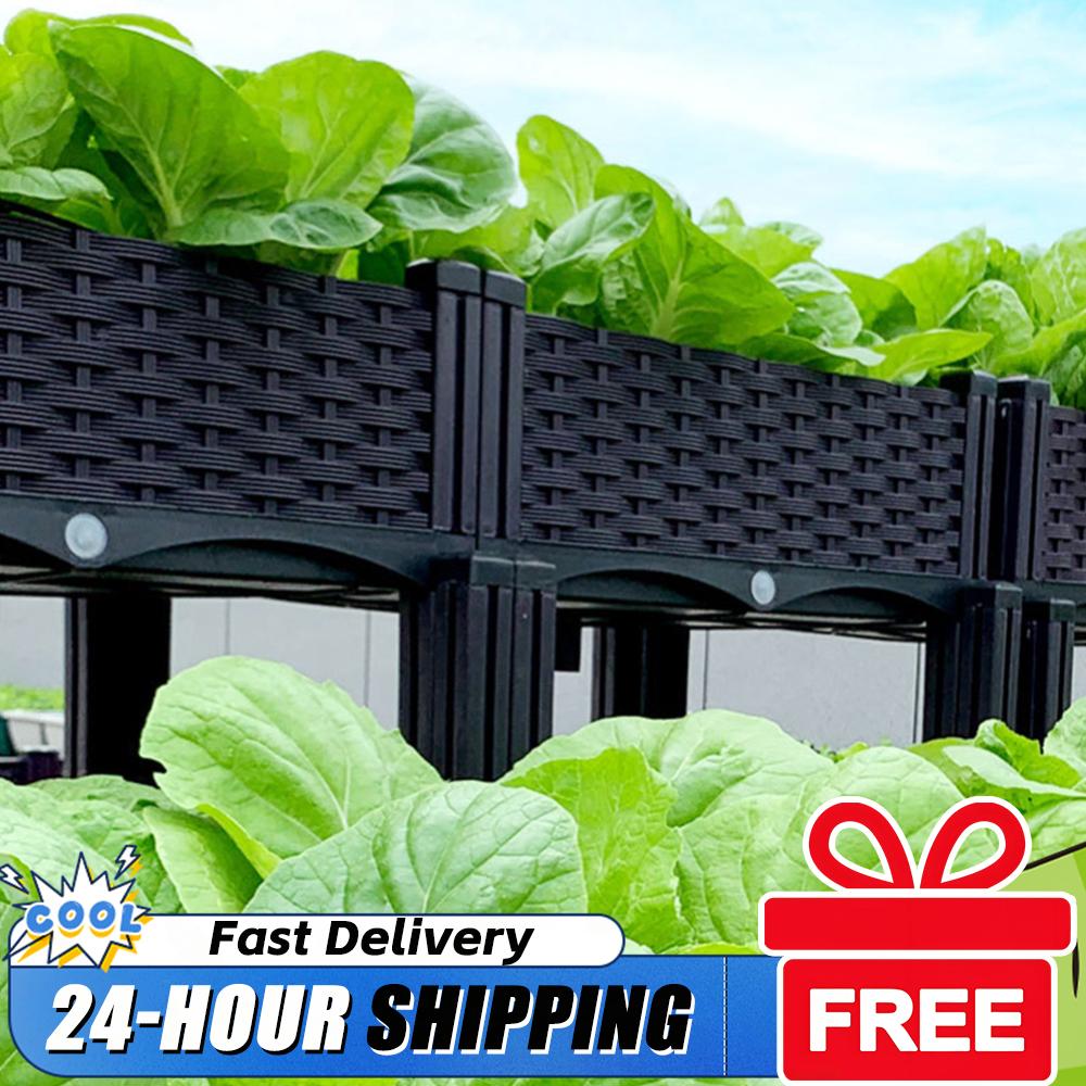 プラスチック製の脚付きプランターボックス、排水穴付きの育苗箱 - Raised Garden Bed のレビューと価格