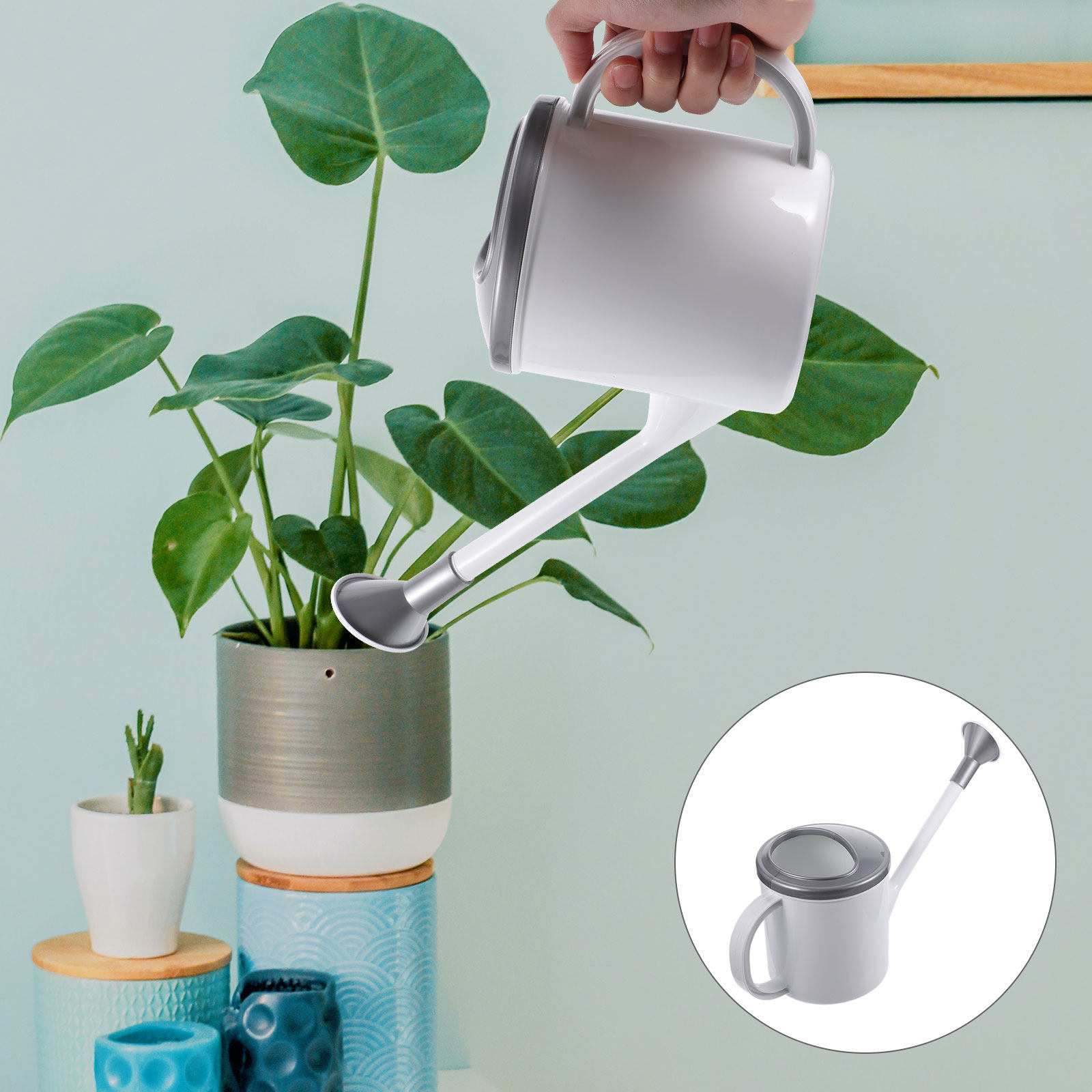 家庭用じょうろ、長い注ぎ口、安定感のあるプラスチック製、人間 - Watering Can のレビューと価格
