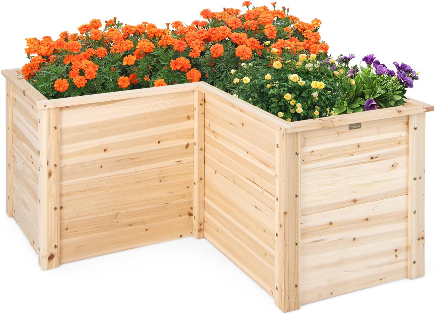 屋外用無垢材製高床式菜園（パティオや裏庭用）、47.5インチ - Raised Garden Bed のレビューと価格