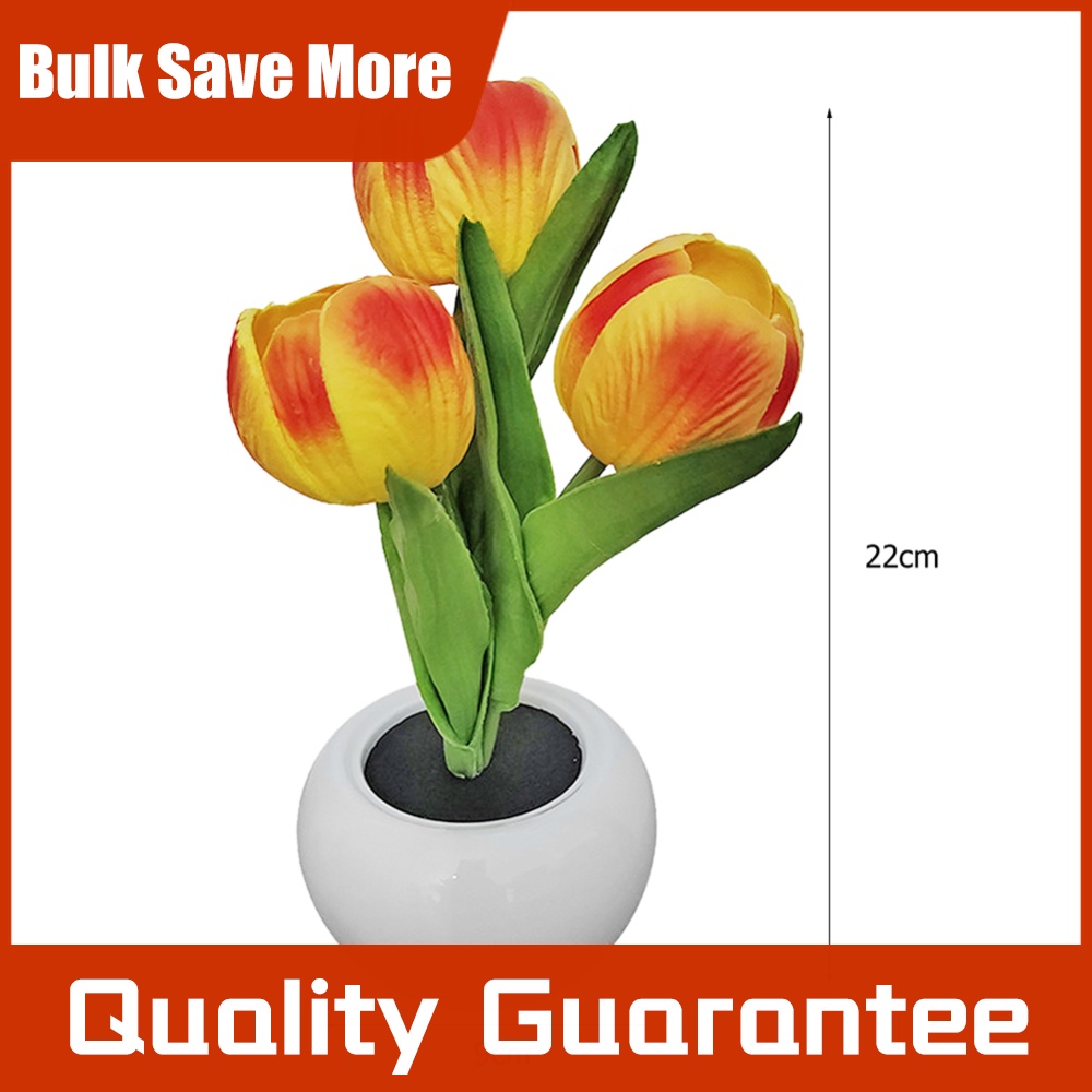 9x22cmの鉢植えのテーブルランプ。電池式で、チューリップ - Plant Pot のレビューと価格