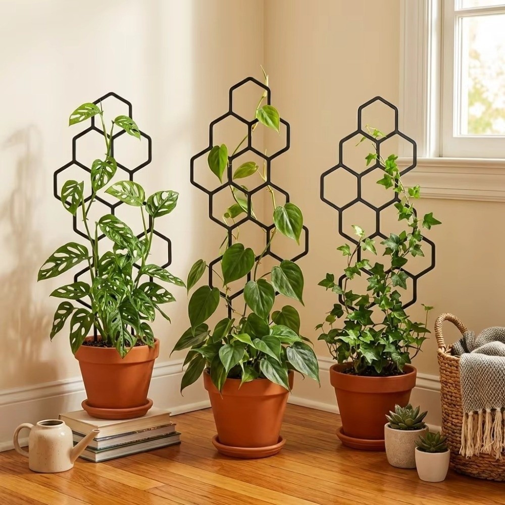 ハニカムデザインの植物トレリス、防錆プラスチック製ガーデンク - Indoor Herb Garden のレビューと価格