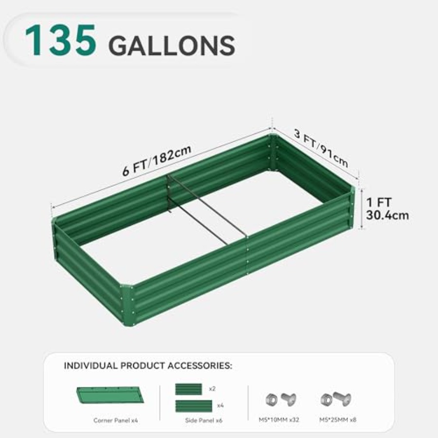屋外用のプランターキット。亜鉛メッキ鋼製で、錆びにくく、緑色 - Garden Gloves のレビューと価格