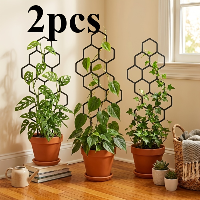 2個入り ハニカム型植物用トレリス 鉢植えのつる性植物用サポ - Indoor Herb Garden のレビューと価格
