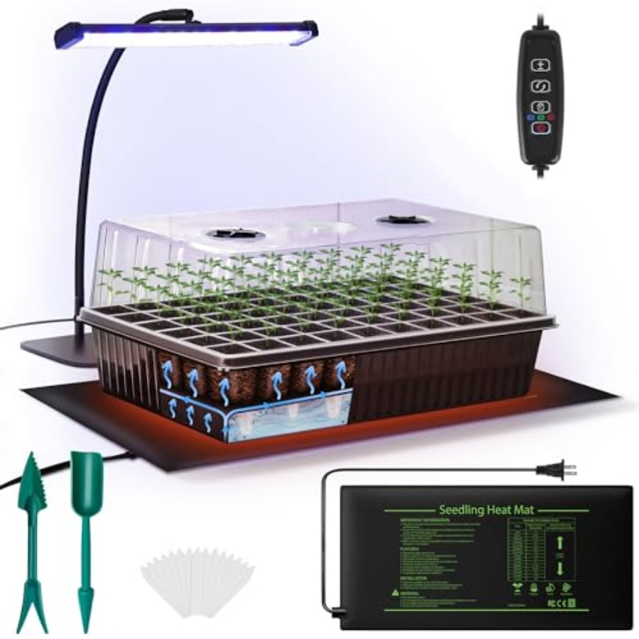 60セル自動給水式種子スターターキット（育成ライトとヒートマ - Seed Starter Tray のレビューと価格