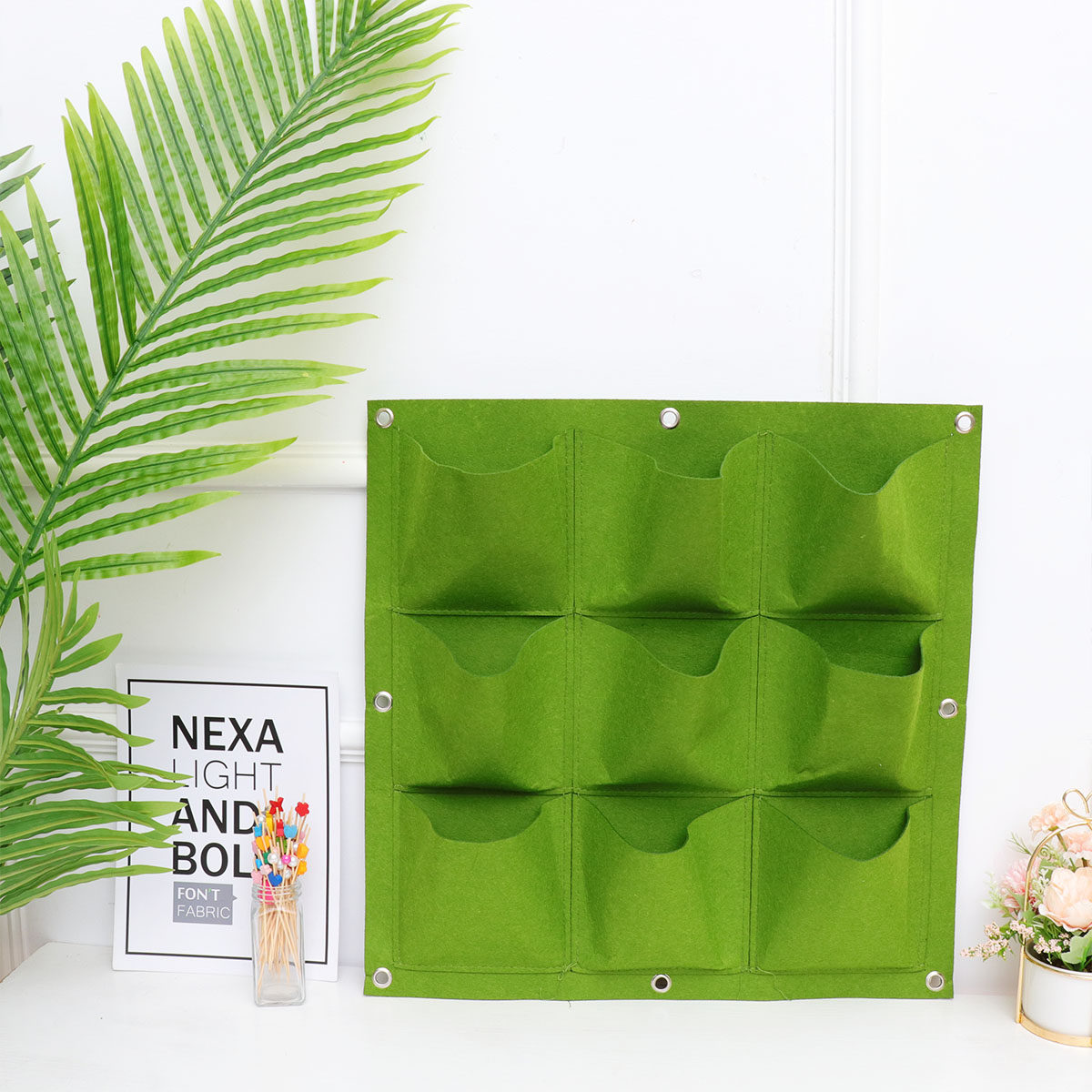9ポケット壁掛け植物バッグ、縦型フェルトプランター、屋内・屋 - Indoor Herb Garden のレビューと価格
