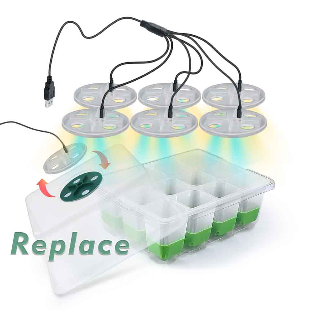 LED 成長ライト苗スタータートレイキット透明カバー付き屋内 - Grow Light Led のレビューと価格