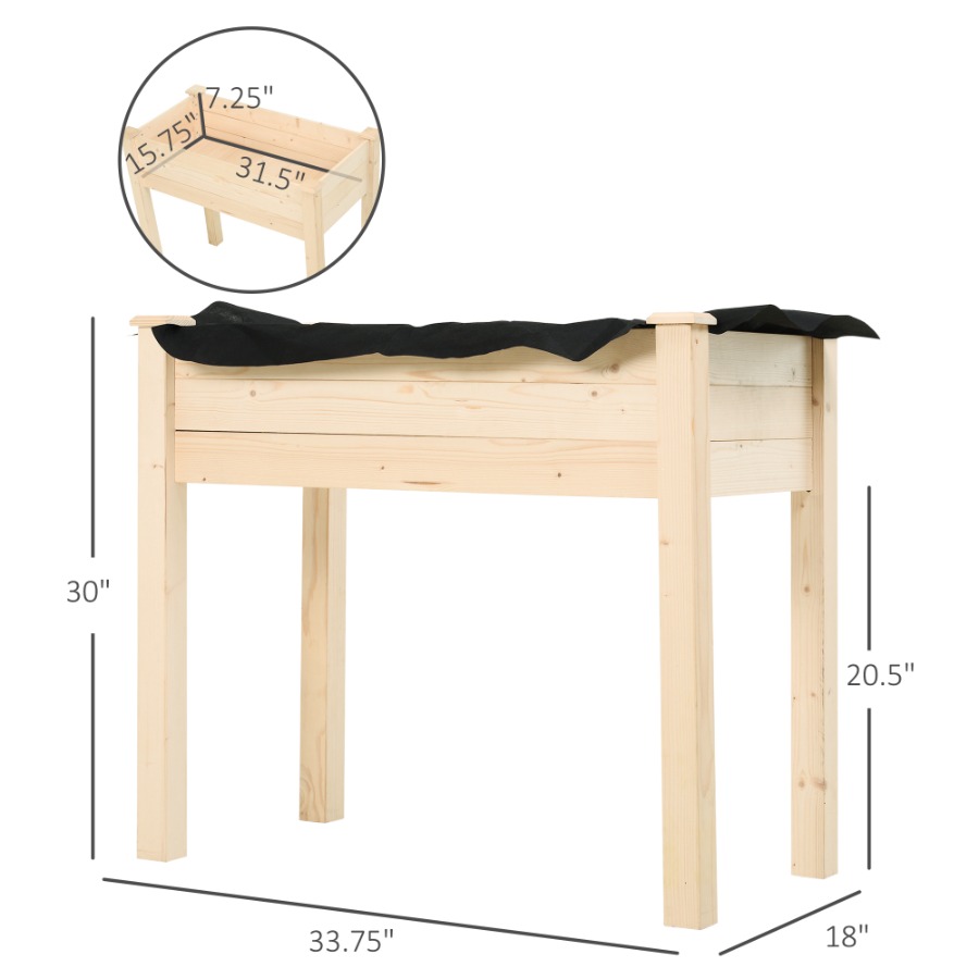 34インチの高床式プランター、穴あきで野菜やハーブ、花を植え - Raised Garden Bed のレビューと価格