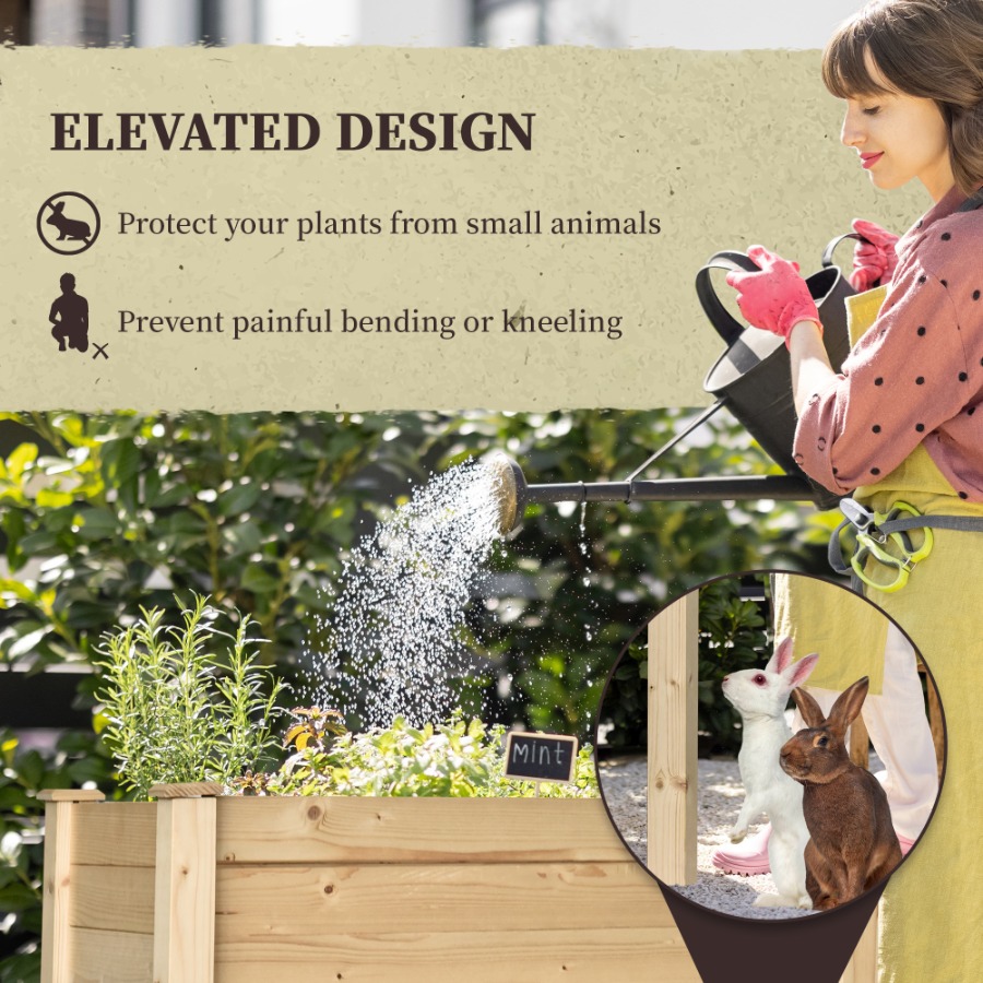 34インチの高床式プランター、穴あきで野菜やハーブ、花を植え - Raised Garden Bed のレビューと価格
