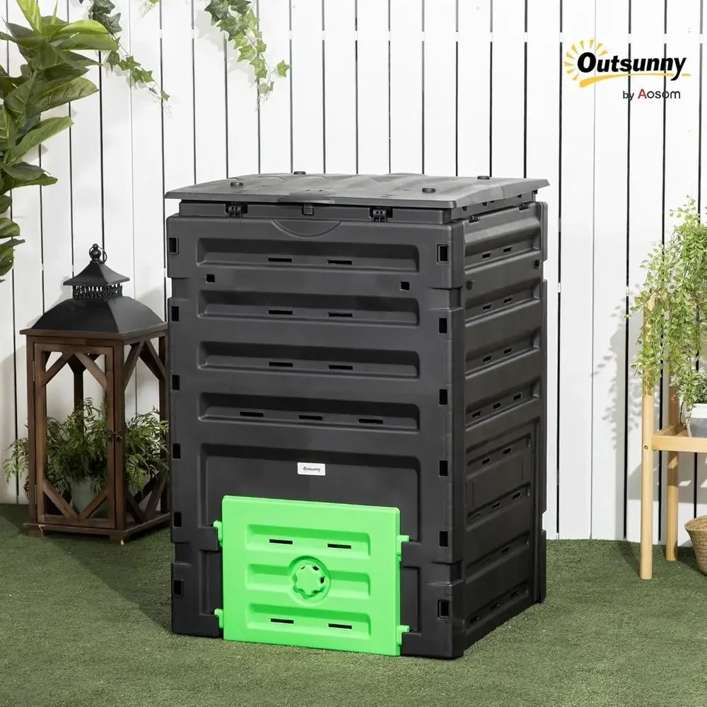 80個の通気孔と2つのスライドドアを備えた、120ガロンの大 - Compost Bin のレビューと価格