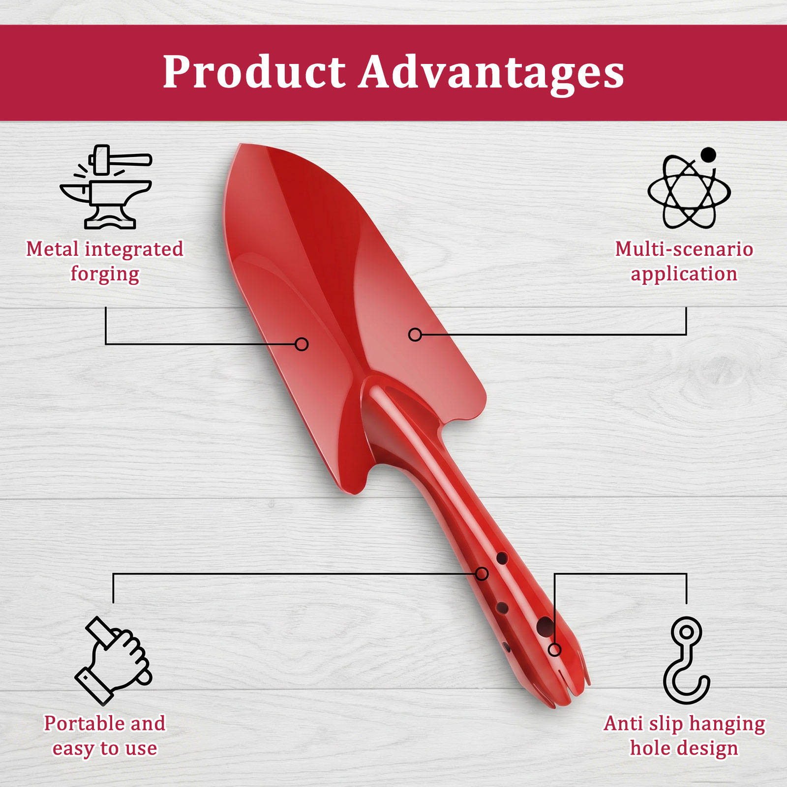 ガーデントロウェル 錆びにくい金属製ガーデンハンドシャベル  - Trowel Garden Tools のレビューと価格