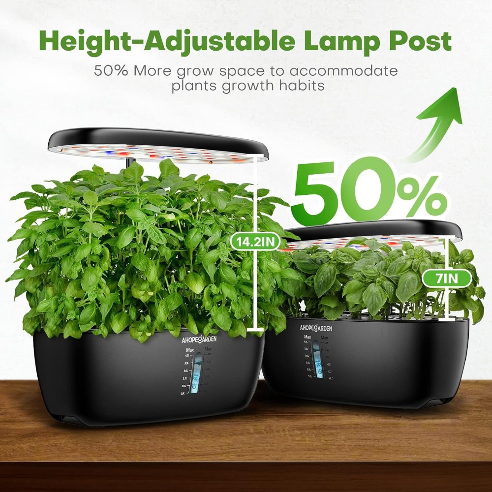 12ポッド水耕栽培ガーデン、LED育成ライト付き、屋内ハーブ - Hydroponic Kit のレビューと価格