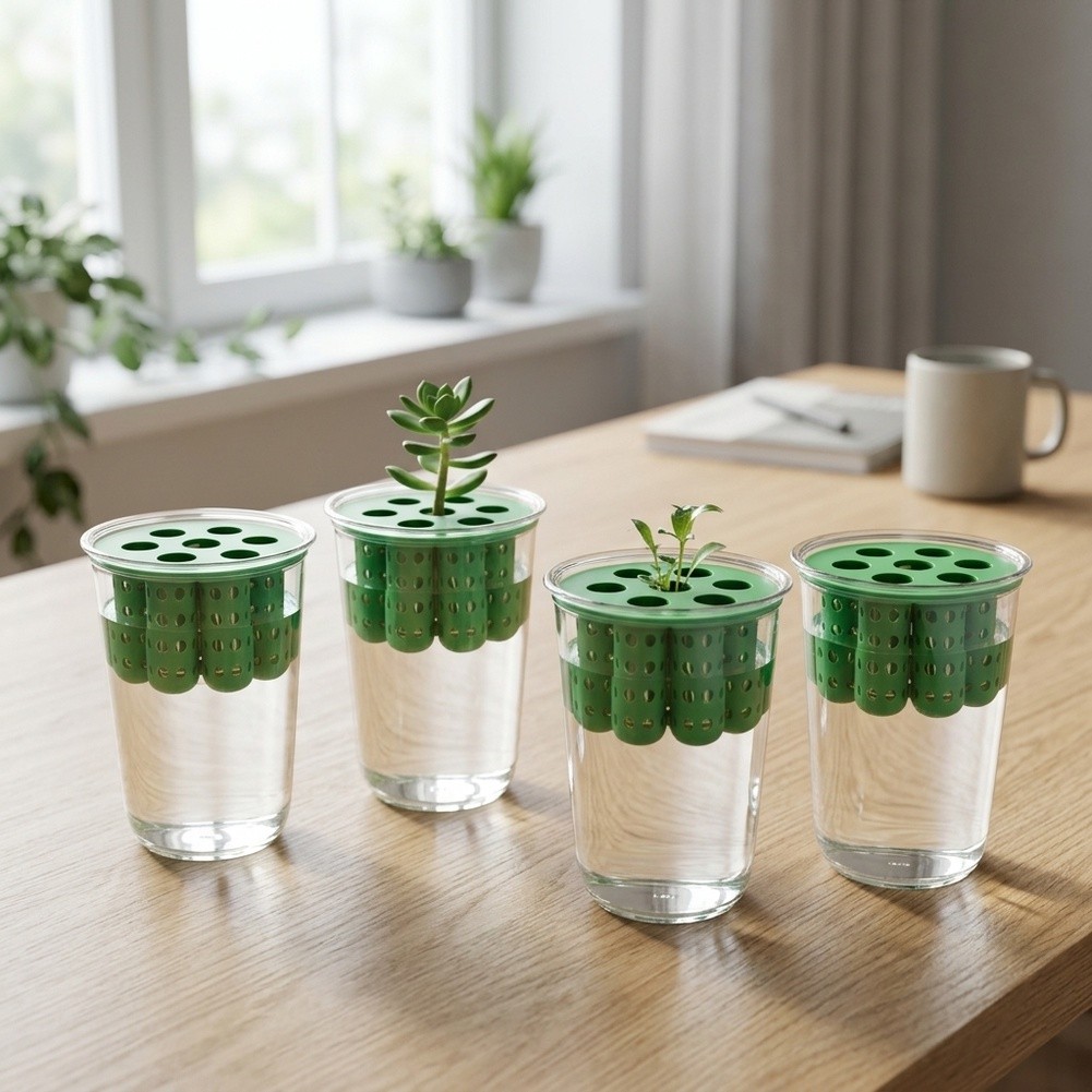 4個入りネギ再生発芽キット：窓辺用ネギ栽培容器/プランター  - Hydroponic Kit のレビューと価格