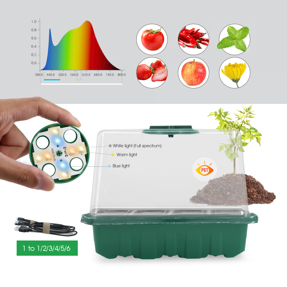 LED 保育園ポットと成長ライト植物種子スタータートレイ家庭 - Seed Starter Tray のレビューと価格