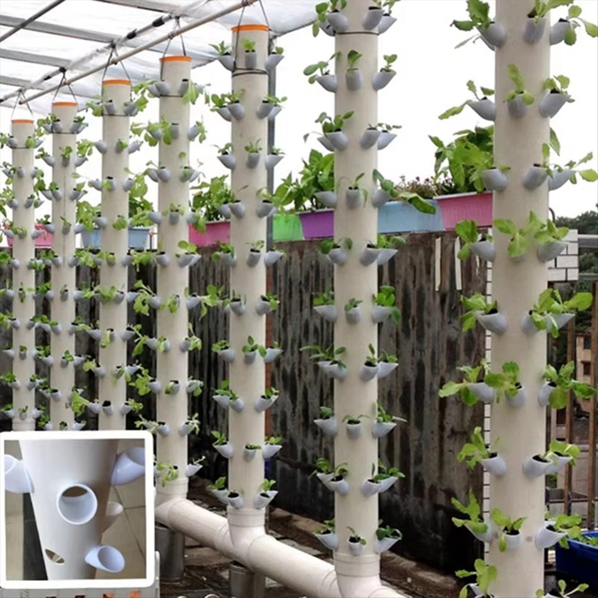 水耕栽培用垂直タワーコンテナDIY水耕栽培カップフラワーコン - Plant Pot のレビューと価格