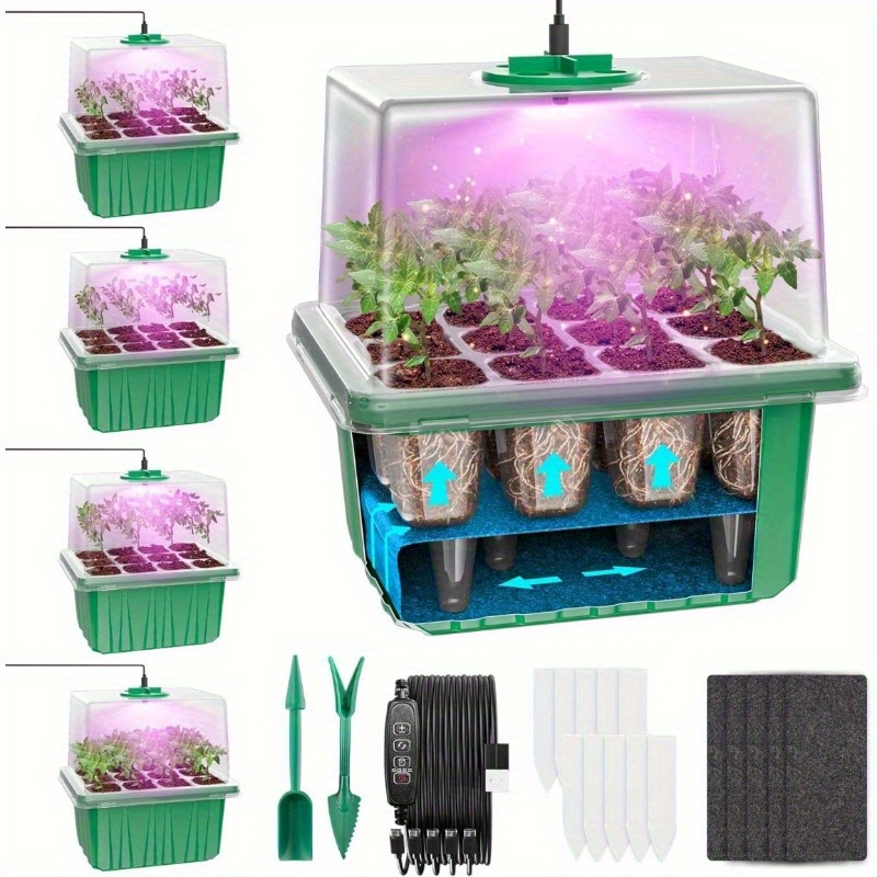 LED 成長ライト ガーデン プラント 多肉植物 花 通気性 - Seed Starter Tray のレビューと価格