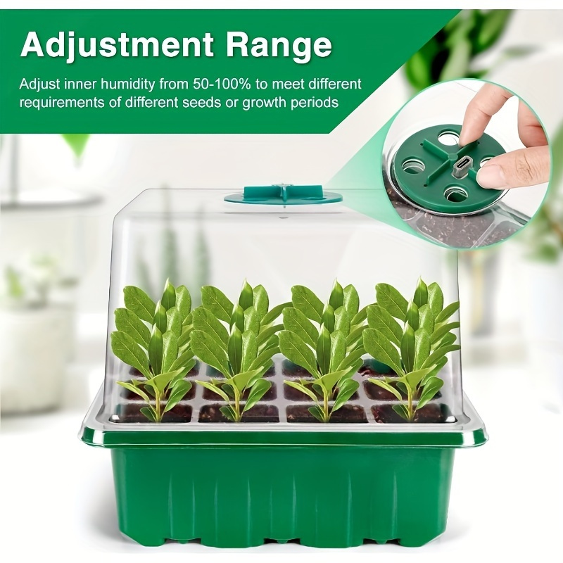 LED 成長ライト ガーデン プラント 多肉植物 花 通気性 - Seed Starter Tray のレビューと価格