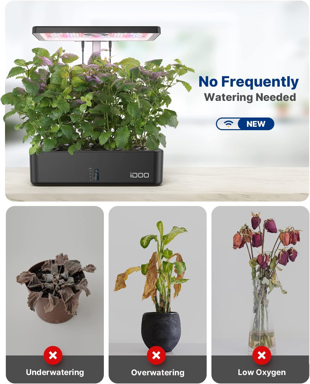 12ポッドWiFi水耕栽培システム 室内ガーデンハーブキット - Hydroponic Kit のレビューと価格