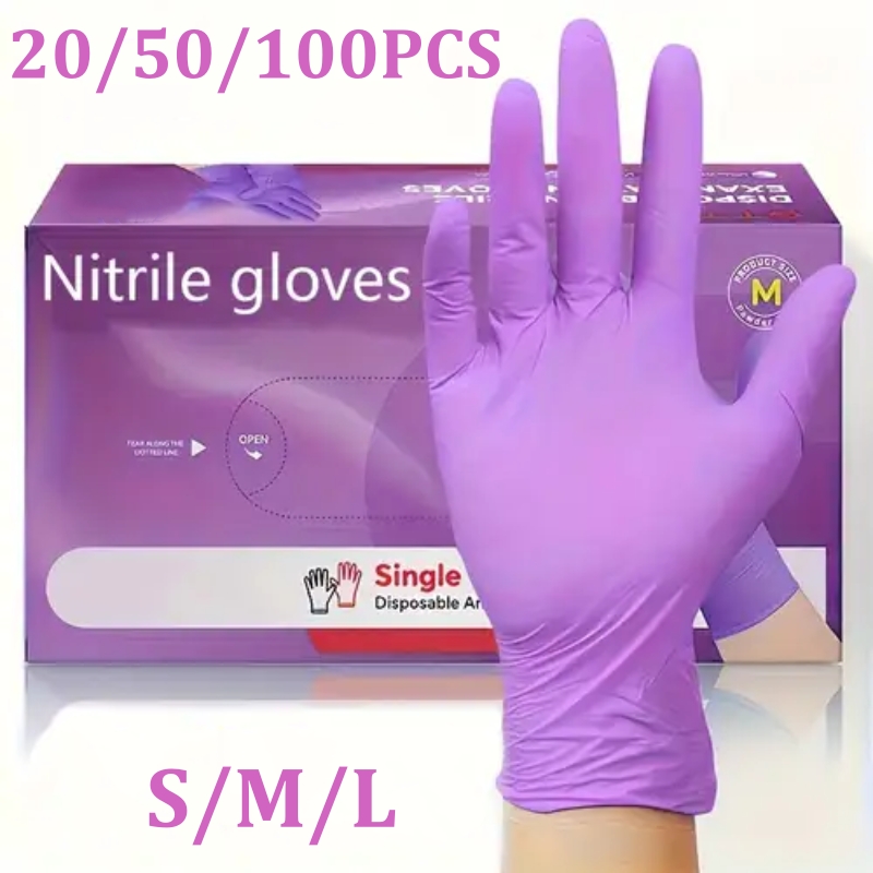 50/100 個バイオレットニトリル手袋使い捨て紫 5Mil - Garden Gloves のレビューと価格