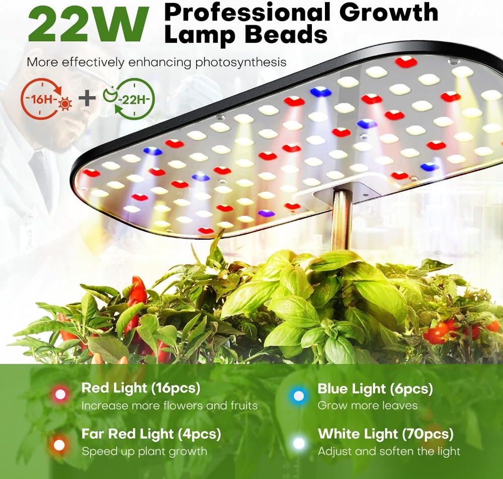 12ポッド式屋内水耕栽培ガーデン、LCDと育成ライト付き、ハ - Indoor Herb Garden のレビューと価格