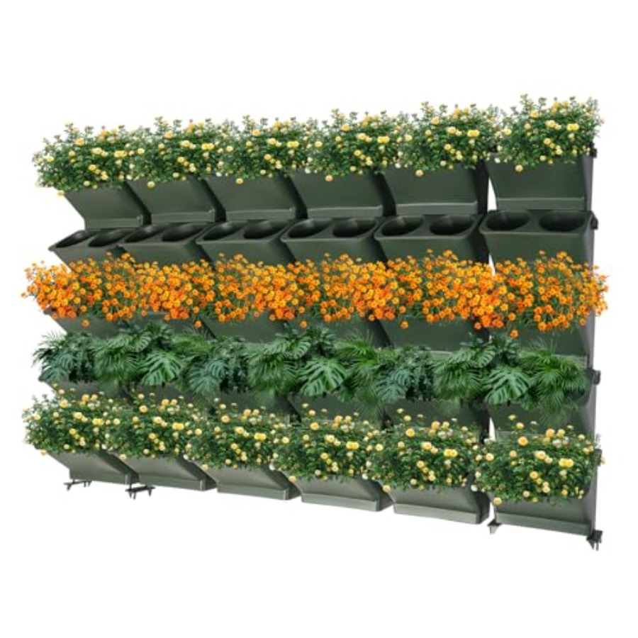 バルコニーや庭用の垂直壁掛けプランター、耐久性のある生地製、 - Self Watering Planter のレビューと価格