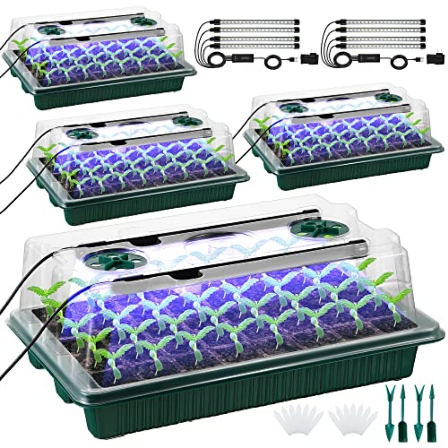 パックシードスタータートレイ（育成ライト付き）、80セル屋内 - Seed Starter Tray のレビューと価格