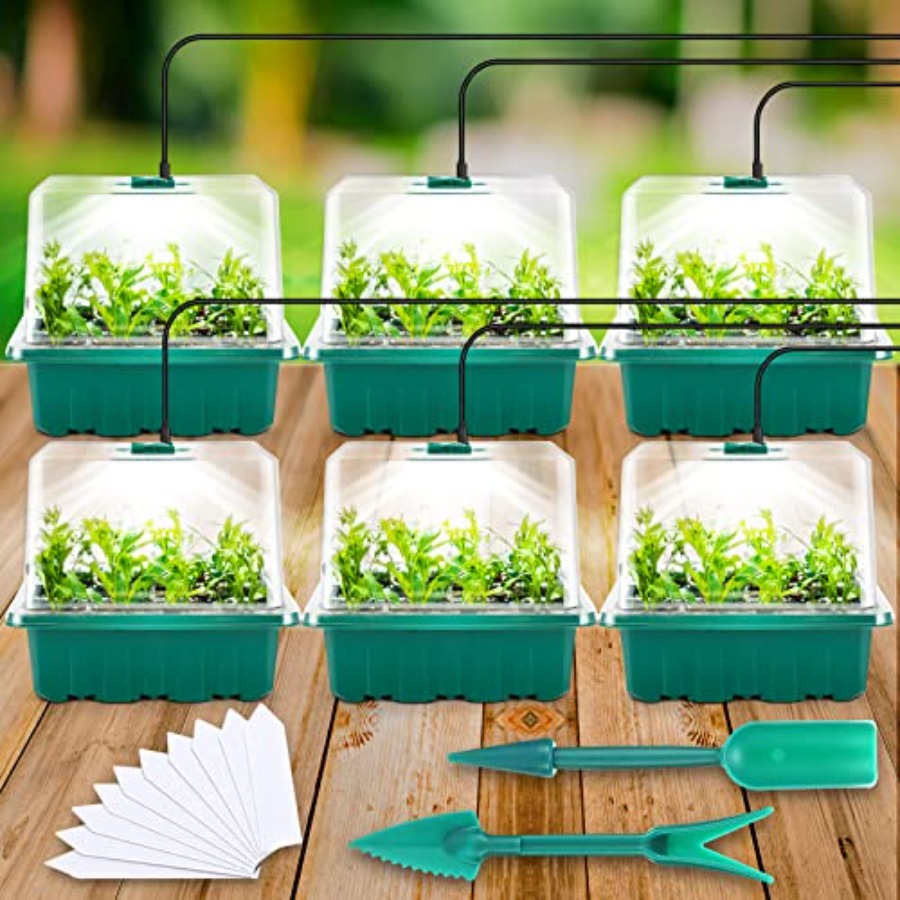 ライト付き種子スタータートレイ、育成ライト付き6個入り種子ス - Seed Starter Tray のレビューと価格