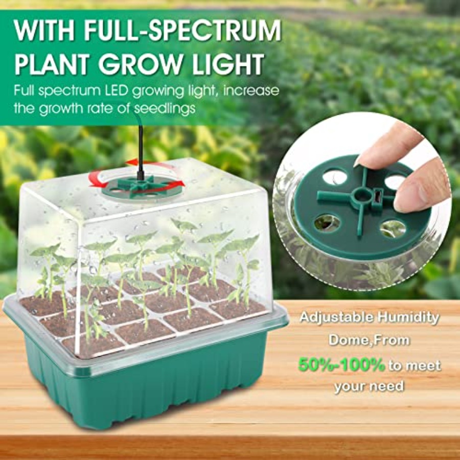 ライト付き種子スタータートレイ、育成ライト付き6個入り種子ス - Seed Starter Tray のレビューと価格